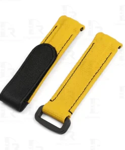 Custom rubber velcro Yellow leather strap 20mm only