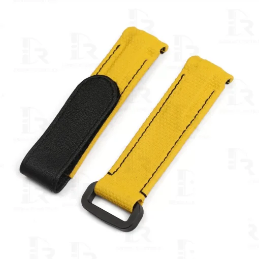 Custom rubber velcro Yellow leather strap 20mm only