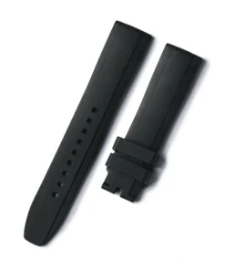 black silicone rubber watch strap