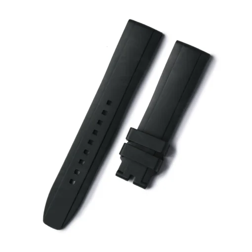 black silicone rubber watch strap