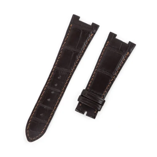 Dark Brown Croco leather strap for your watch