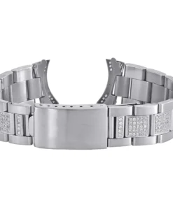 Men's Custom Diamond Oyster Watch Band to Fit 36mm Case 3.86 CT.