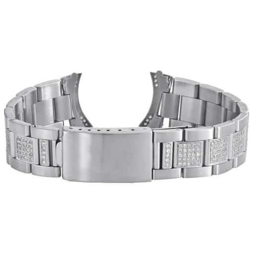 Men's Custom Diamond Oyster Watch Band to Fit 36mm Case 3.86 CT.